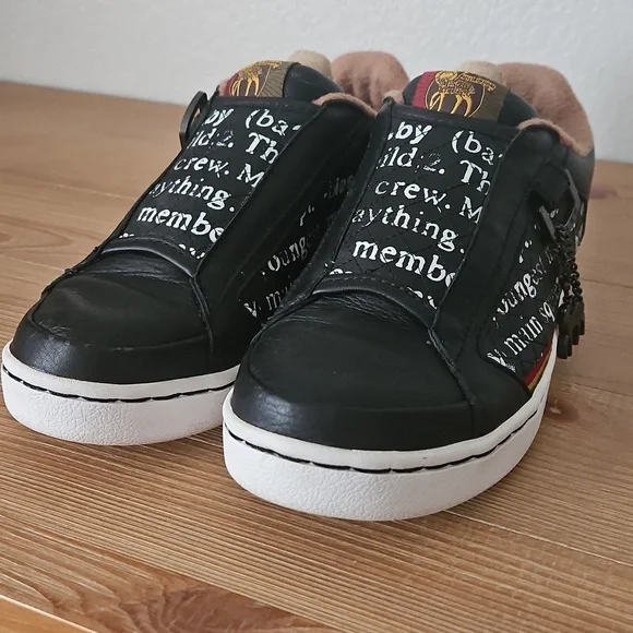 L.A.M.B. Gwen Stefani Y2K Rolling In Cashmere Black Shoes 7.5 Royal Elastics EUC - Picture 7 of 14